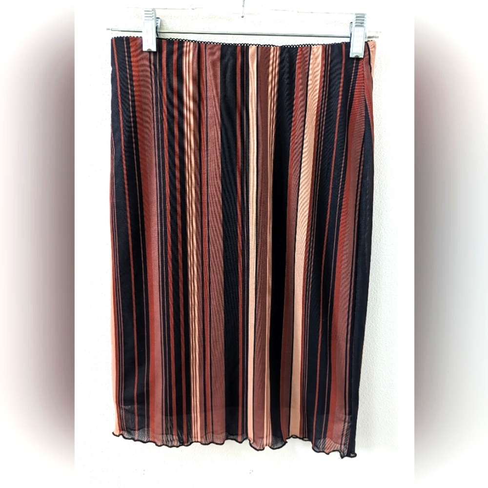 Nordstrom BP Mesh brown stripe skirt s